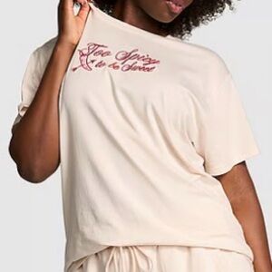 New Victoria’s Secret PINK Shirt (XS) Short Sleeve Top Logo Pink Tee NWT